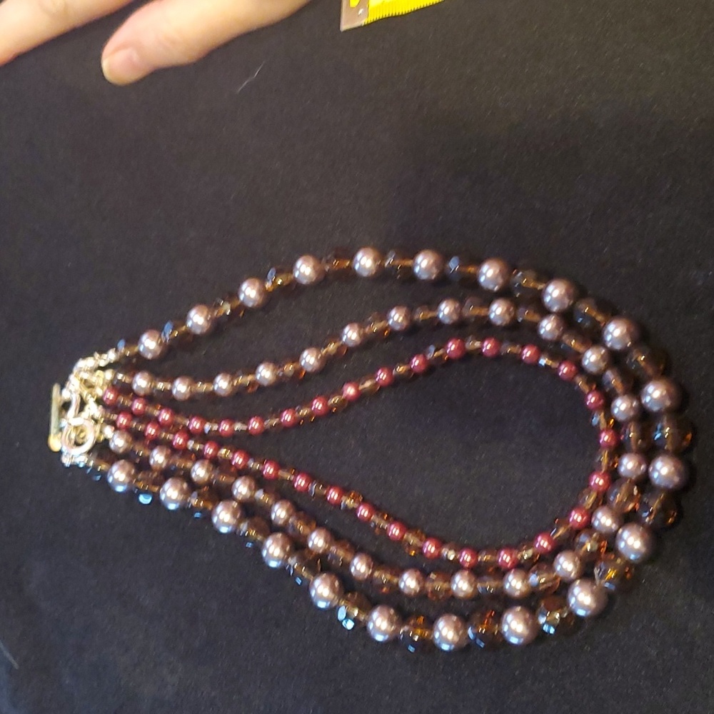 Premier Designs 3 stand beaded necklace